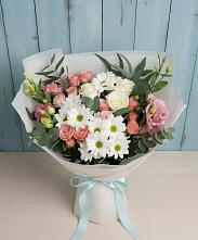 Букет цветов из:  Розы, Лизиантусы и Хризантемы #REPLACE_PRED# Салавате