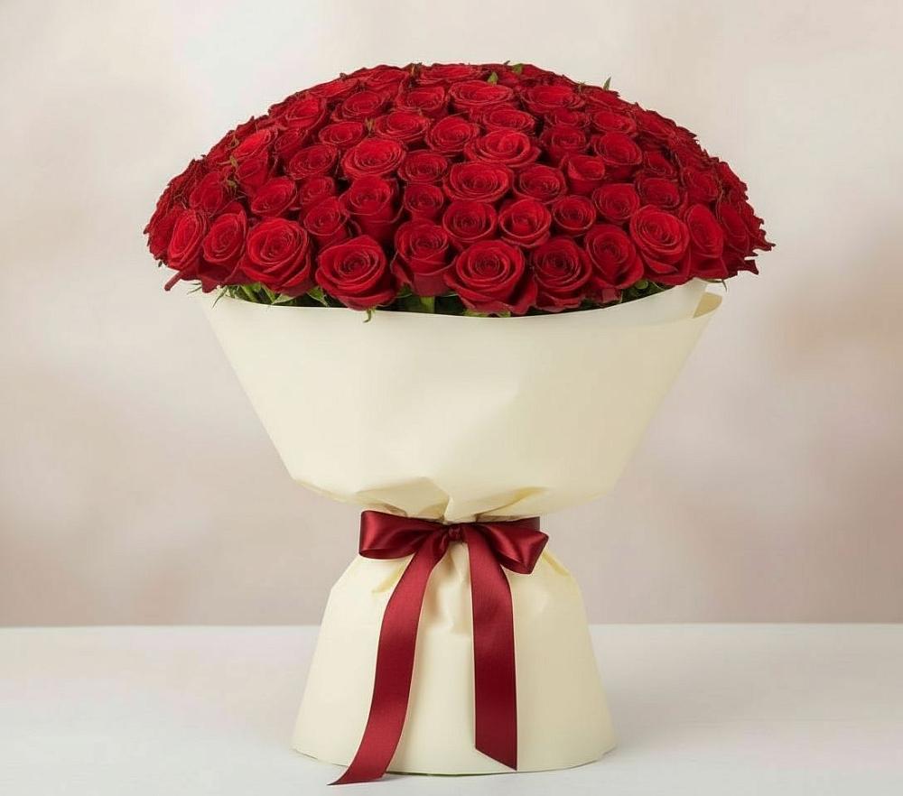 Букет 101 Красная роза Милано в Салавате