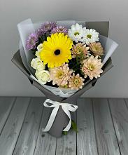 Букет цветов из:  Розы, Герберы и Хризантемы в Салавате