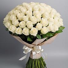 Букет 101 беля роза Белоснежка в Салавате