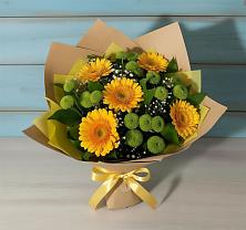 Букет цветов из:  Герберы и Хризантемы в Салавате