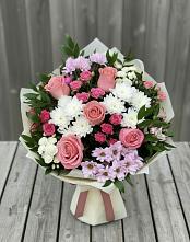 Букет цветов из:  Альстромерии, Гвоздики, Розы и Хризантемы в Салавате
