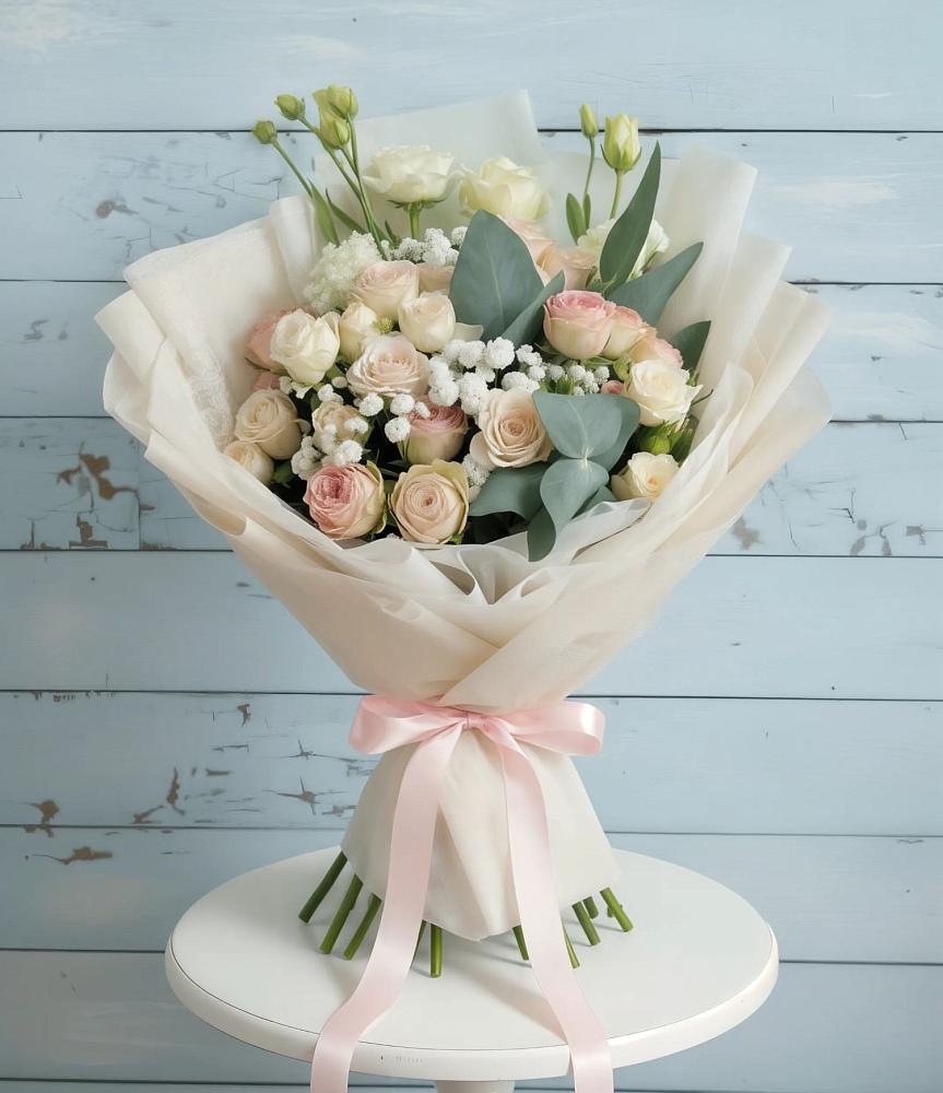 Букет цветов из: Розы и Лизиантусы в Салавате