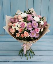 Букет цветов из:  Хризантемы, Розы и Альстромерии #REPLACE_PRED# Салавате