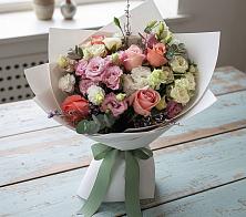 Букет цветов из:  Розы, Лизиантусы и Гвоздики #REPLACE_PRED# Салавате