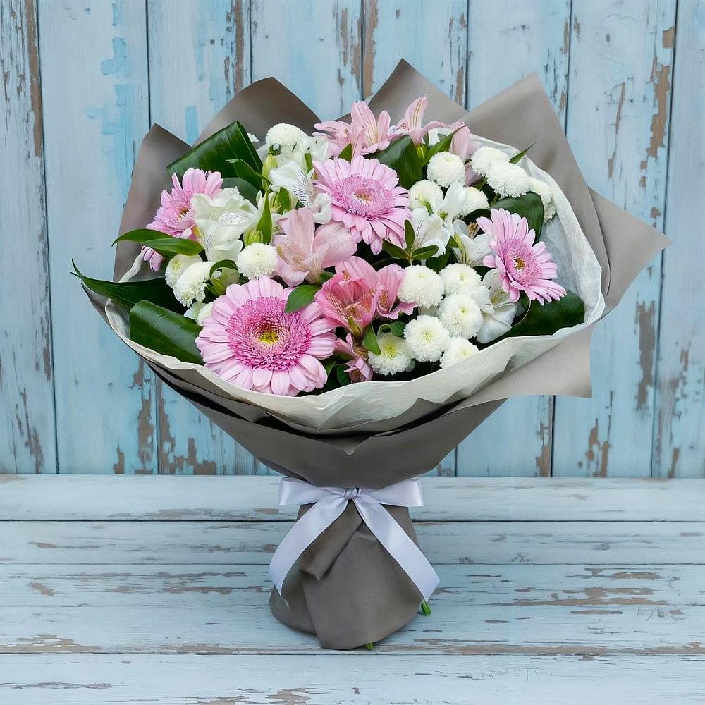 Букет цветов из: Герберы, Альстромерии и Хризантемы в Салавате
