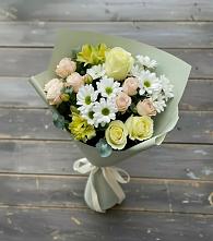 Букет цветов из:  Альстромерии, Розы и Хризантемы в Салавате