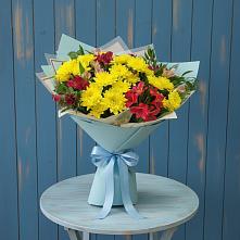 Букет цветов из:  Альстромерии и Хризантемы в Салавате